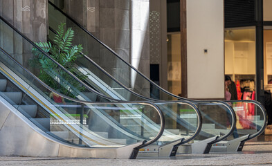 escalator in a shopping center