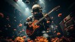 Astronaut astronaut playing guitar on stage ,Generative AI