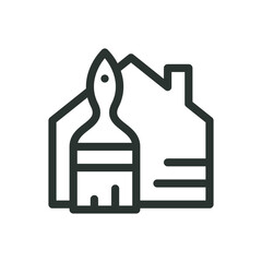 Poster - Painting house isolated icon, paint home vector icon with editable stroke