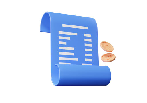 Paper bill and coins dollar floating on isolated background. money cost reduction saving concept. online payments, refund, cash back, 3d render illustration. minimal cartoon style cute smooth