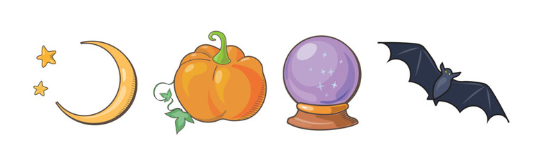 Sticker - Magic Objects and Items for Wizardry and Sorcery Vector Set