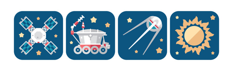 Sticker - Space and Galaxy Icon as Universe Discovery Vector Set