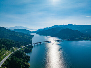 Poster - Aerial photography of water roads and bridges