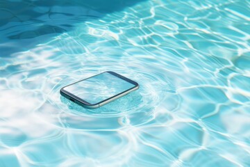 Aufkleber - Smartphone floats on water.