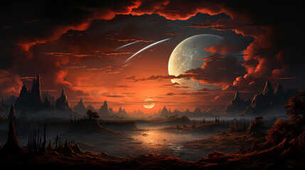 Wall Mural - Landscape planet mars