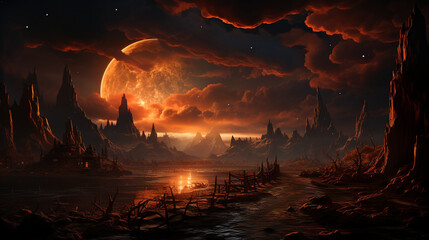 Wall Mural - Landscape planet mars