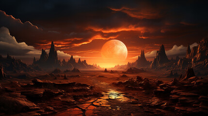 Wall Mural - Landscape planet mars