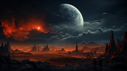 Wall Mural - Landscape planet mars