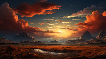Wall Mural - Landscape planet mars