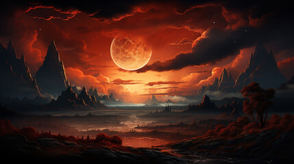 Wall Mural - Landscape planet mars