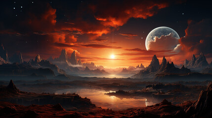 Wall Mural - Landscape planet mars