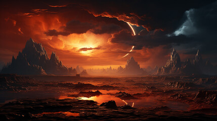 Wall Mural - Landscape planet mars