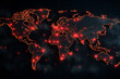 An interactive digital world map comes to life, with alarming red hotspots flashing, symbolizing ongoing cyber threats globally