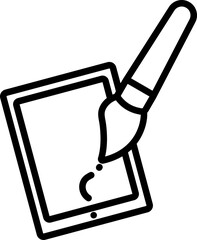 Sticker - Isolated Ipad Psvgnt Icon in Line Art.