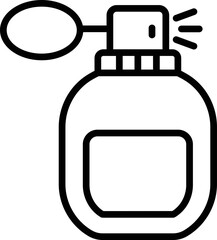 Poster - Flat Style Perfume Icon in Black Line Art.