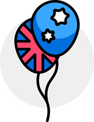 Sticker - Illustration of Australia flag balloons icon.