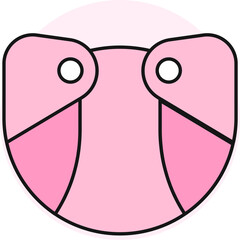 Sticker - Diaper pant icon in pink color.