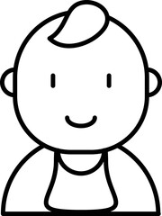 Wall Mural - Flat style Cute baby icon in line art.