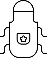 Poster - Apron Icon or Symbol in Black Outline.