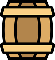 Sticker - Brown Barrel icon or symbol in flat style.