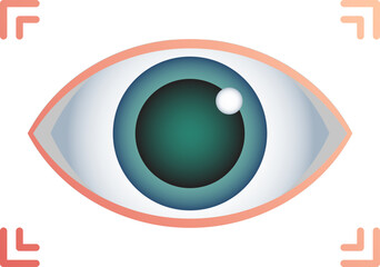 Sticker - Flat style Eye scan icon or symbol.