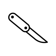 Sticker - Flat style Knife icon in line art.