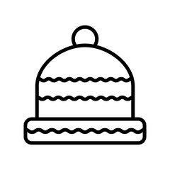 Wall Mural - Flat style Woolen cap icon in line art.