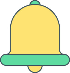 Canvas Print - Bell Icon In Yellow And Green Color.