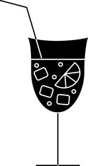 Wall Mural - Drink Glass Icon or Symbol in B&W Color.