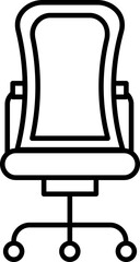 Sticker - Spinning or Office Chair Icon in Black Line Art.