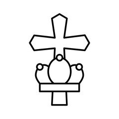 Sticker - Black line art illustration of Pope hat icon.