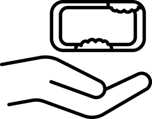 Sticker - Line Art Illustration Of Hand With Soap Icon.