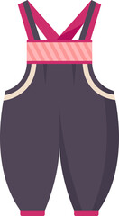 Poster - Dungaree pant icon in purple and pink color.