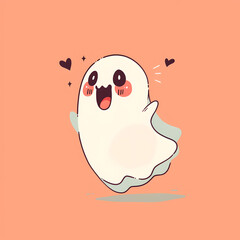 Cute Halloween ghost mascot