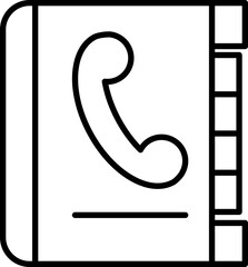 Sticker - Flat style Phone book icon in line art.