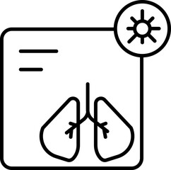 Sticker - Virus Infection Lungs Report icon in black line art.