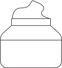 Canvas Print - Cream Jar Icon in Thin Line Art.