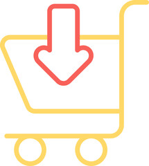 Sticker - Add To Cart Icon in Line Art Style.