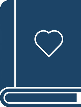 Illustration Of Love Book Icon in Flat Style.