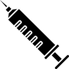 Wall Mural - Flat Style Syringe Icon in B&W Color.