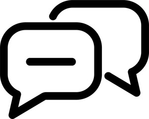 Canvas Print - Line art Speech bubble or Comment icon in flat style.