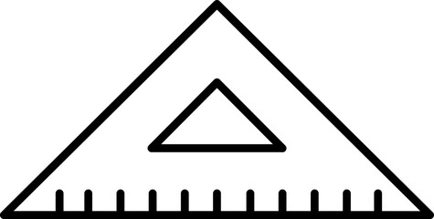 Poster - Line art illustration of triangle ruler scale icon.