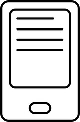 Poster - Book or Note app in smartphone icon in black line art.