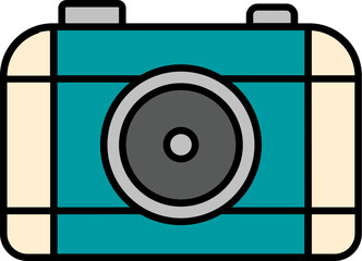 Sticker - Vector illustration of Digital camera icon.