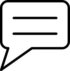 Sticker - Line art Speech bubble or Comments icon in flat style.