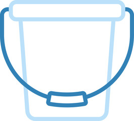 Poster - Line Art Bucket Icon in Flat Style.