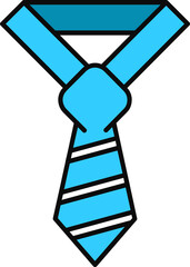 Sticker - Necktie icon in blue color.