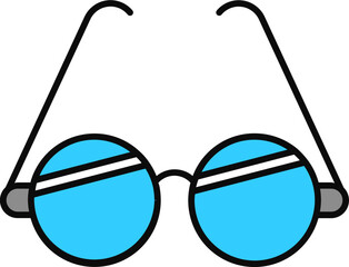 Wall Mural - Flat Style Goggles icon in blue and black color.