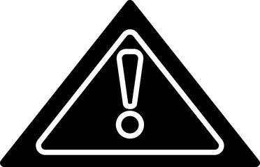 Sticker - Warning sign glyph in flat style.