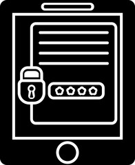 Canvas Print - Security password in smartphone glyph icon.